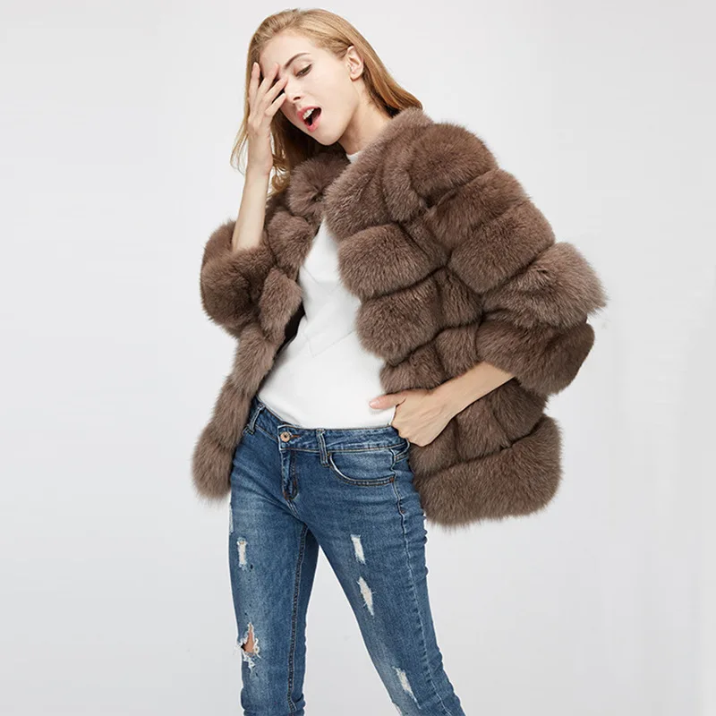 2021 winter women's jackets High Quality Artificial Fox fur coat women faux fur  office lady new slim mink rabbit fur coats  4XL