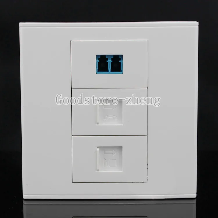 Настенная волоконно Оптическая Пластина LC соединитель + RJ45 CAT5E гнездо лицевая