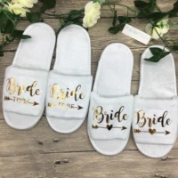 customize wedding bridesmaid maid of honor gold bride slippers hens night bachelorette spa slippers party favors gifts