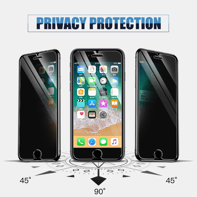 

100D Anti Spy Tempered Glass For iPhone 12 mini 11 Pro XS Max X XR Privacy Screen protector iPhone 7 8 6 6S Plus SE 2020 Glass