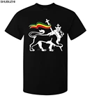 Футболка мужская с принтом льва Иуды и флага растафари, рубашка с принтом марихуаны, крутая Повседневная футболка унисекс, цвет черный, sbz1203