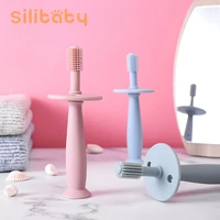 silibaby 1pcs kids soft silicone training toothbrush baby dental oral care tooth brush baby items children teeth cleaning tools