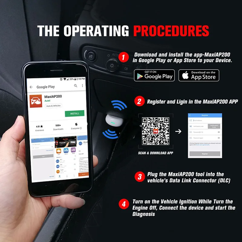 Autel AP200 Bluetooth OBD2 сканер считыватель кодов полная система диагностики AutoVIN TPMS IMMO family