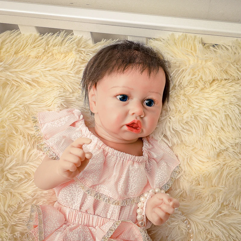 22 дюйма 55 см полностью силиконовая кукла Bebe Reborn куклы для детей реалистичные