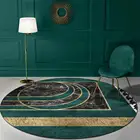 Ковер круглый абстрактный, зеленый, для гостиной, напольный коврик с принтом
