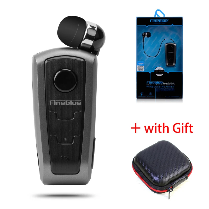 Серый Fineblue F910 беспроводные Bluetooth наушники Handsfree стерео Bluetooth наушники клип whit микрофон телефон напоминаем цифр для телефона - Цвет: Серый