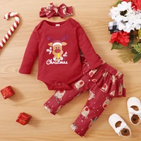 my first christmas newborn baby girl christmas outfit santa claus romper pants xmas winter autumn newborn baby clothing sets
