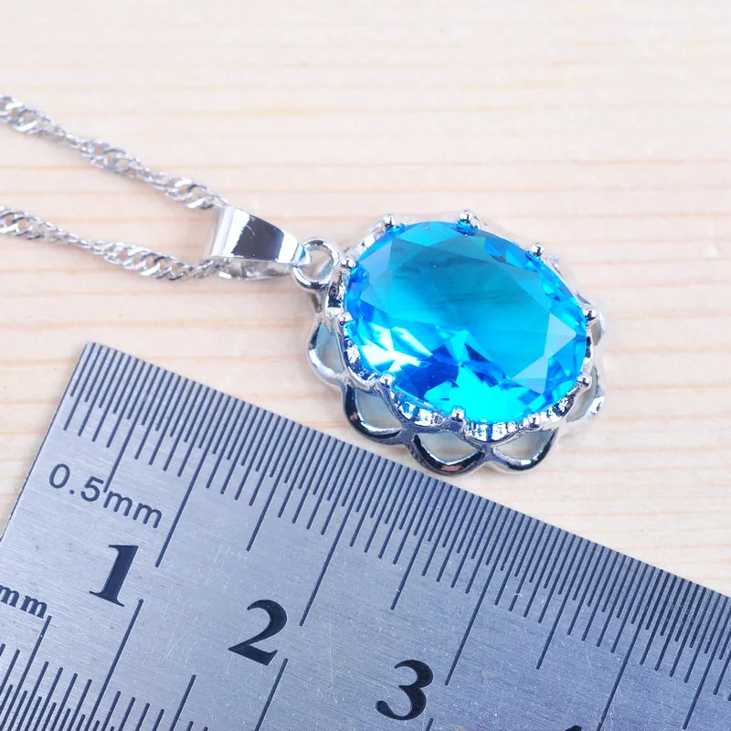 Женский комплект украшений серьги/Подвеска/ожерелье/кольца с уникальным небесно