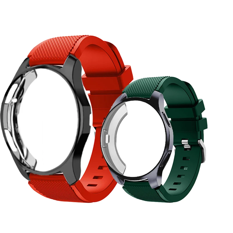 Мягкий ремешок для часов + защитный чехол Samsung Galaxy Watch 46 мм SM-R800 Gear S3 Classic R770 Frontier -