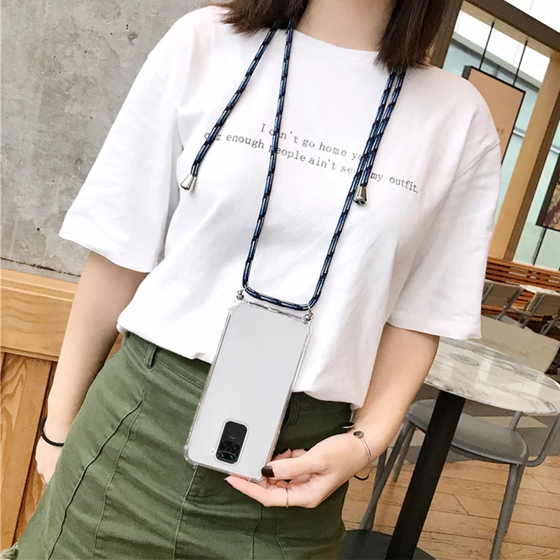 luxury cute lanyard silicone phone case for xiaomi redmi note 11 10 9 8 mi 12 11 t lite pro ultra thin necklace rope cover coque free global shipping