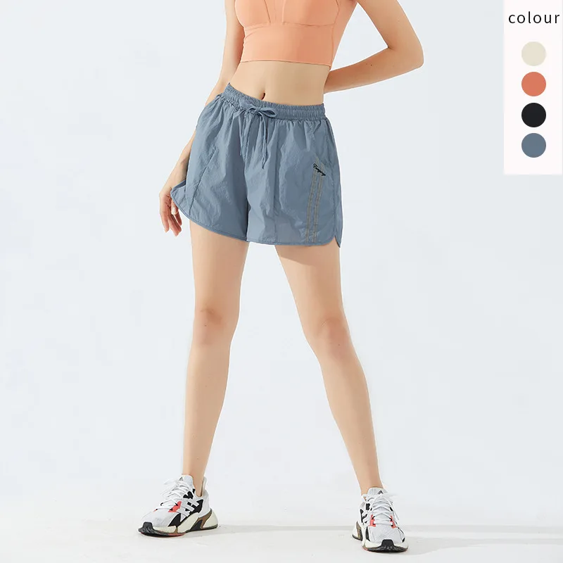 

Spring and Summer Sports Shorts Women Loose Solid Color Running Yoga Fitness Running Pants High Waist