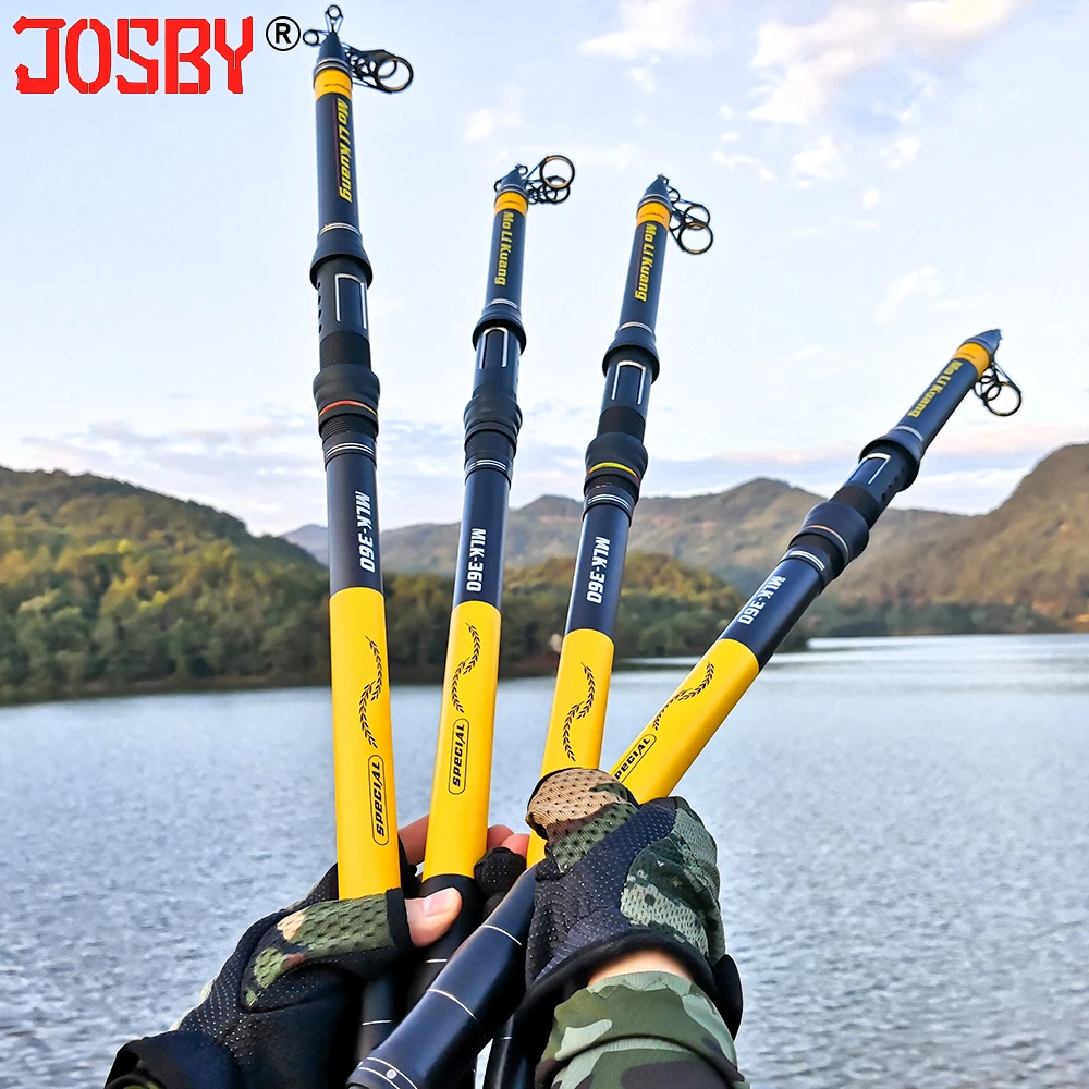 JOSBY Pesca телескопическая удочка для ловли рыбы нахлыстом спиннинг ультра светильник для карбонового фидера Удочка снасть 2,1 М 2,4 М 2,7 м 3 м 3,6 м Мини Путешествия