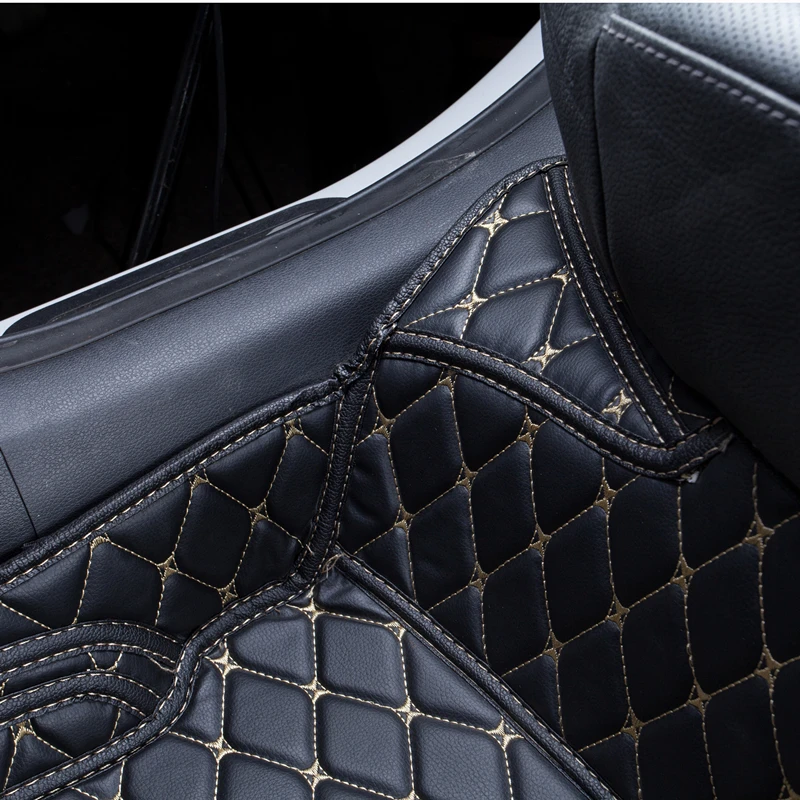 Ручная работа автомобильные коврики 5D из искусственной кожи вышивка плед на