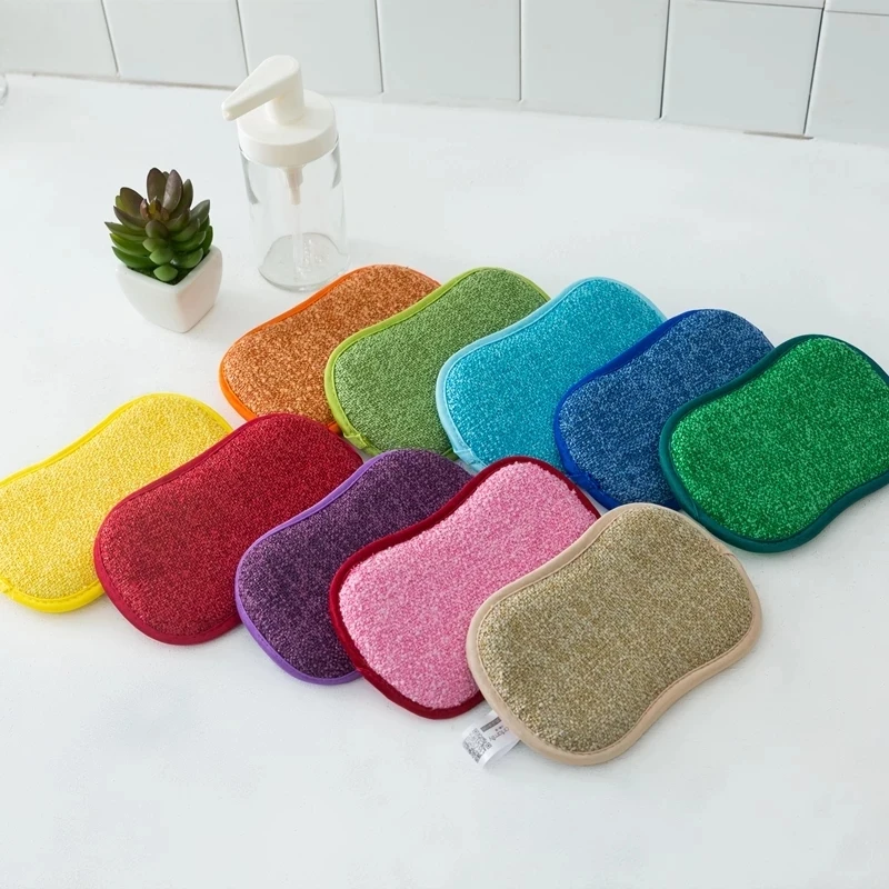 

5/10/20PCS Scrub Sponges for Dishes Non-Scratch Microfiber Sponge Non Stick Pot Cleaning Sponges Kitchen Tools Wash Pot Gadgets