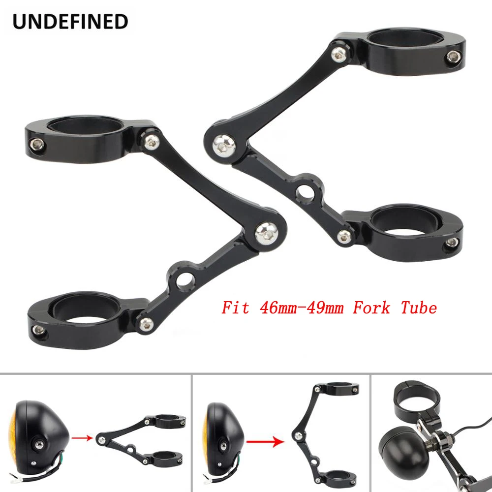 

46mm-49mm Headlight Bracket Mount Clamp Fork Tube Turn Signal Holder For Harley Chopper Bobber Cafe Racer Old School Bike Custom