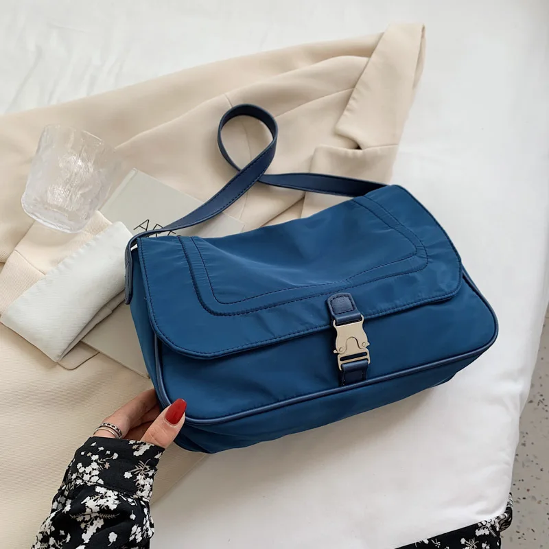 

Vintage Blue Big Capacity Cloths Bag Female Messenger Bag For Women Shoulder Bag Designer High Quality Crossbody Bag Sac A Main