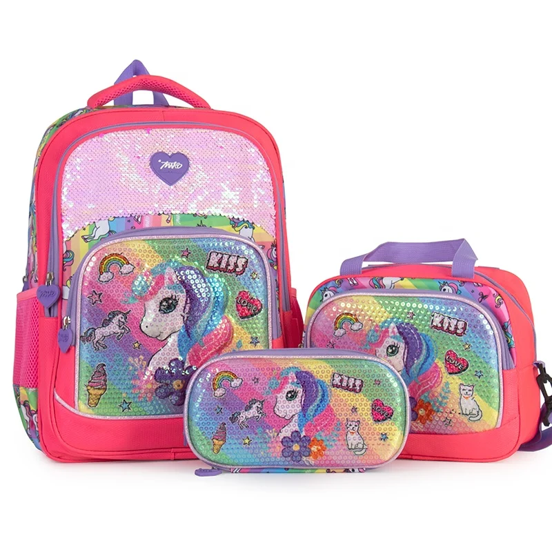 School Back Pack Kid For Girl Enfants Unicorn Girls Children Toddler Bag Backpack With Pencil Case JT260012
