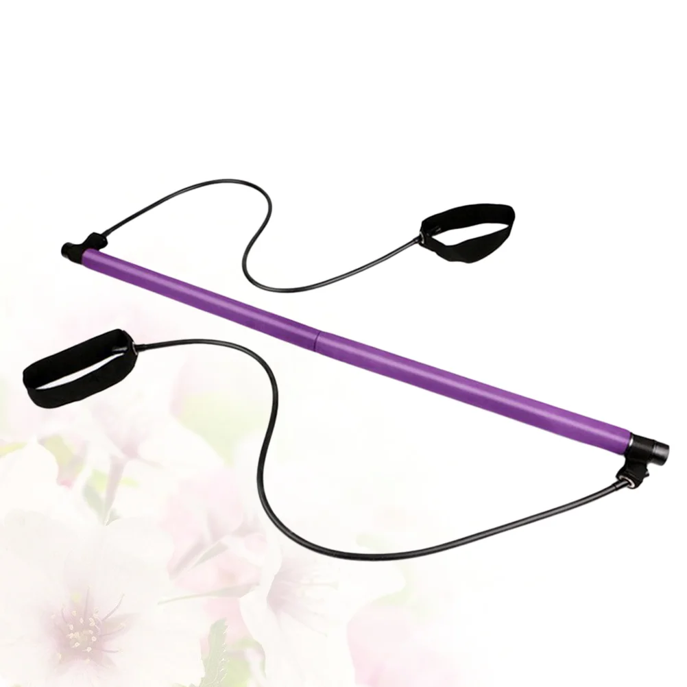

1PC Yoga Pilates Stick Resistance Bar Bodybuilding Gym Tube Loop Elastic Exercise Bar (Purple)