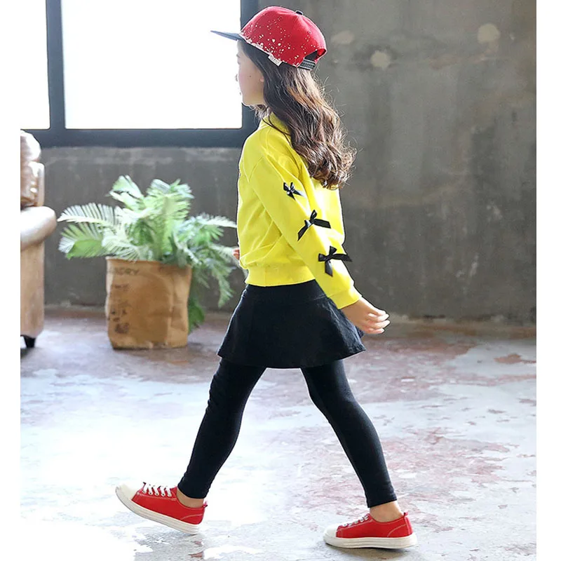 

Girls Set 2020 Autumn New Children's Wear Big Girls Bowknot Long Sleeve Trousers Casual Two-Piece Kids Sports Suit Girls Clothes