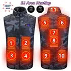 Жилет с подогревом для мужчин и женщин, камуфляжная теплая зимняя куртка с электроподогревом для охоты, 11 моделей