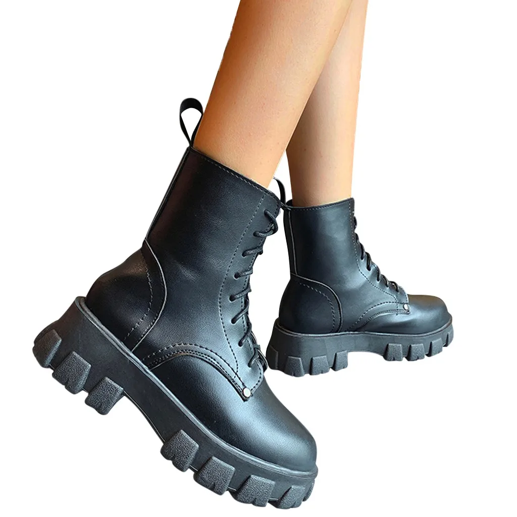 Женские ботильоны martin модные зимние водонепроницаемые ботинки на платформе со