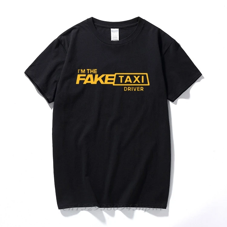 

Cool Mens T Shirt Fake Taxi Driver Regular T-Shirt Sunlight 100% Cotton Clothing Tshirt Mens Top Quality