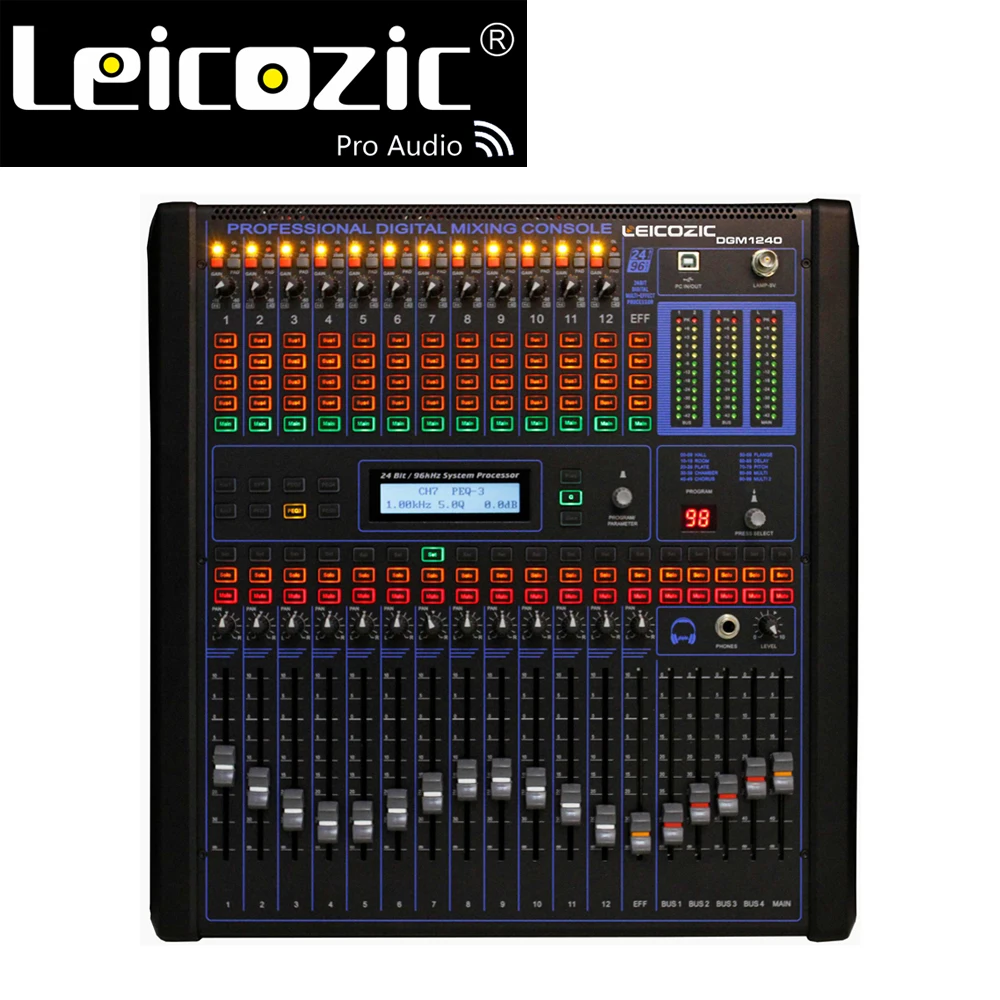 Leicozic 12 канальный Профессиональный цифровой микшер профессиональный звуковой микшер dj микшер пульт Цифровой выход звуковой микшер для сцены