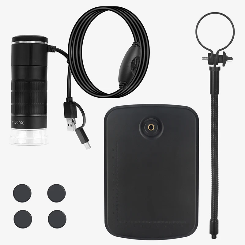 1000x 3 in 1 usb digital microscope type c electronic microscope camera 8 led magnifier adjustable magnification with stand free global shipping