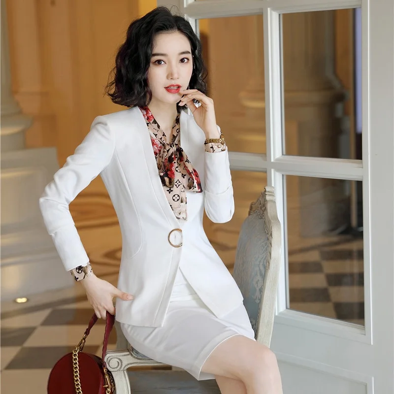 Модные Официальные Женские блейзеры и куртки белая женская одежда для работы