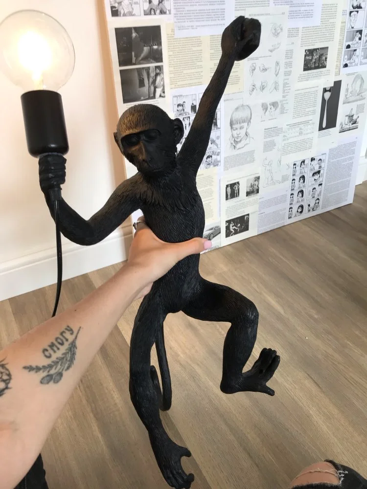 Online Resina Lampade A Sospensione Moderno Nero/bianco Scimmia Scala Resina Lampada Loft Showroom Corda Di Canapa Cafe Bar Industriale Apparecchio Di Illuminazione