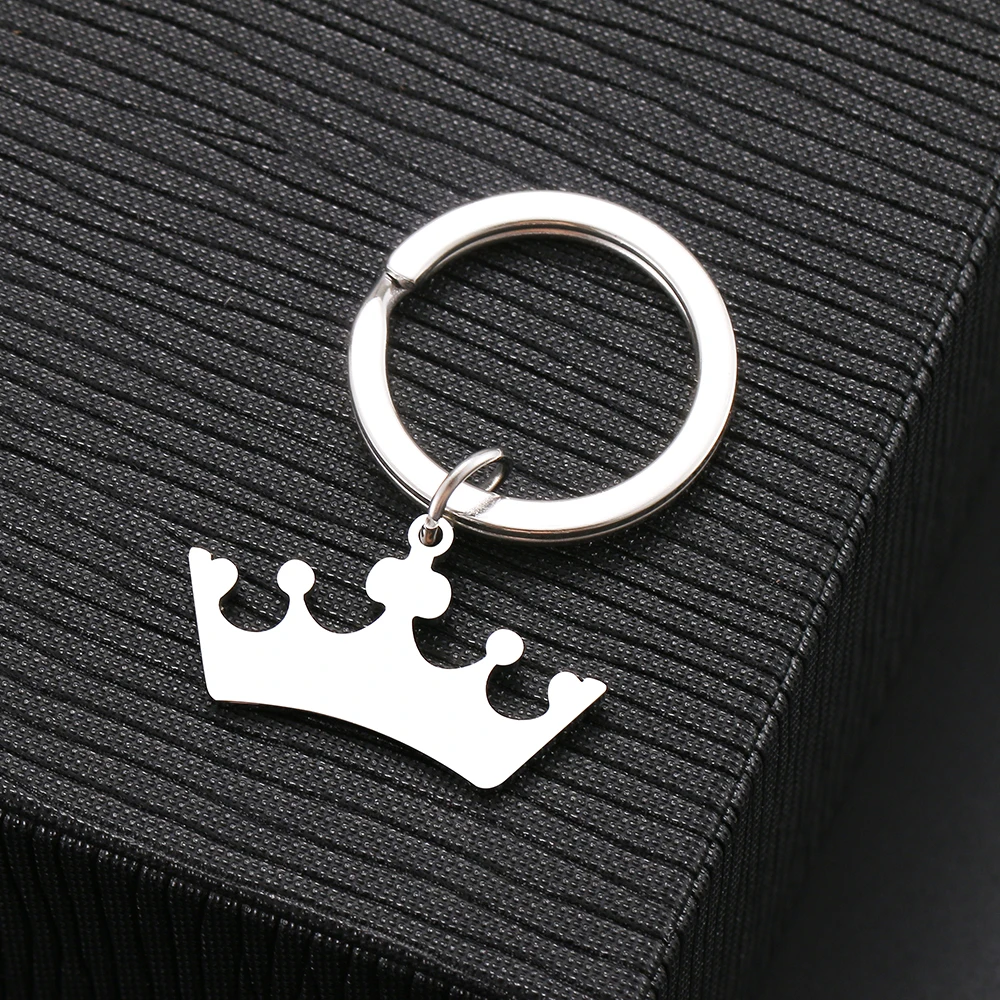 Брелок из нержавеющей стали в виде короны серебристого цвета модный брелок для