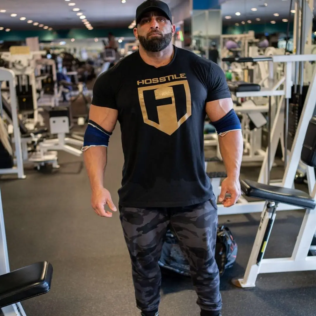 Модная новинка Мужская футболка для фитнеса бодибилдинга тренировки хлопковые