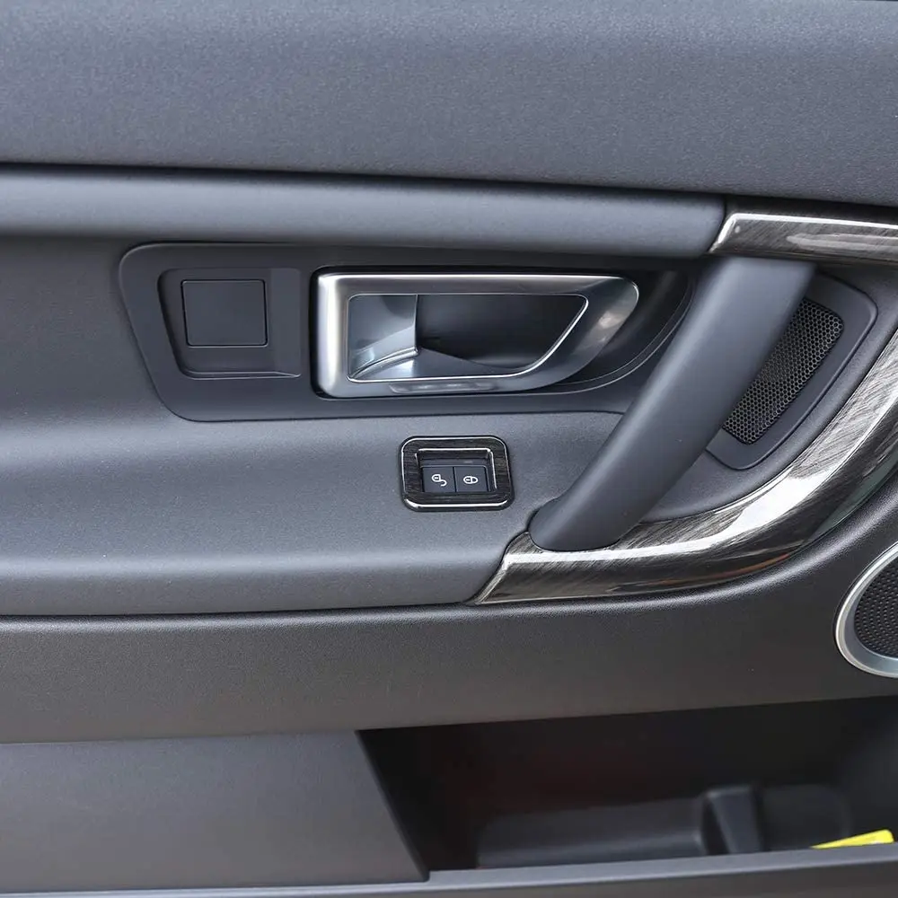 

Black Wood Grain Car Door Child Safety Lock Decoration Cover 4pcs For Land Rover Discovery Sport 2015-2017