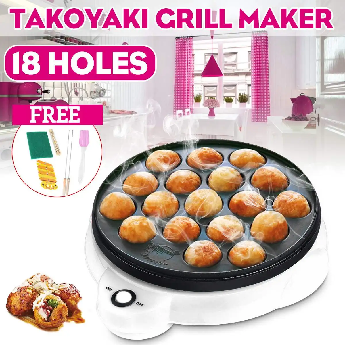 Профессиональный 18 Отверстие Takoyaki гриль пан электрический DIY Дом осьминога