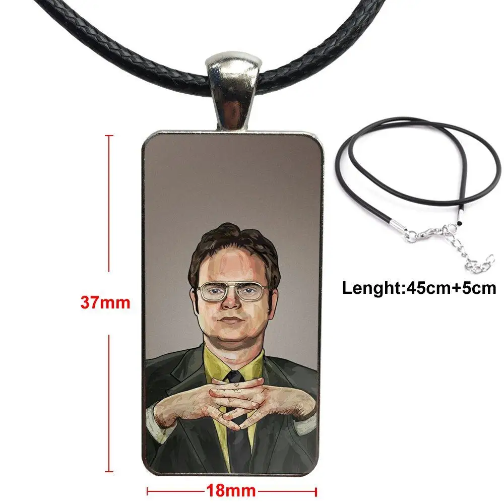 

Movie Tv Series The Office Poster For Women Kids Glass Cabochon Choker Pendant Rectangle Necklace Stainless Steel Color Jewelry