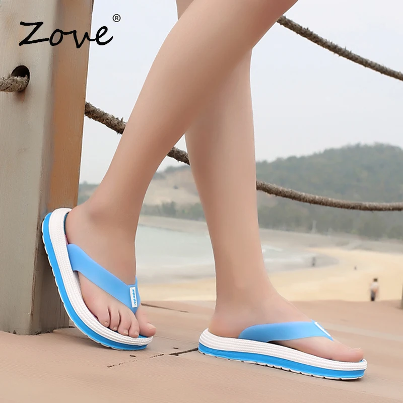 Женские шлепанцы на плоской подошве ZOVE легкие пляжные пляжная обувь лето 2019 |