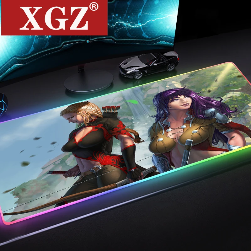 Игровой коврик для мыши XGZ DIY RGB, большой коврик для мыши, игровая консоль, клавиатура, компьютерный коврик с USB, коврик для ноутбука Genshin Impac CsGo