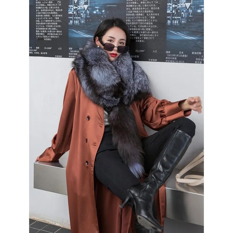 2020 Fxfurs Fox Scarf Full Leather Full Fox Fur Shawl Scarf Winter Fur Collar for Both Men and Women