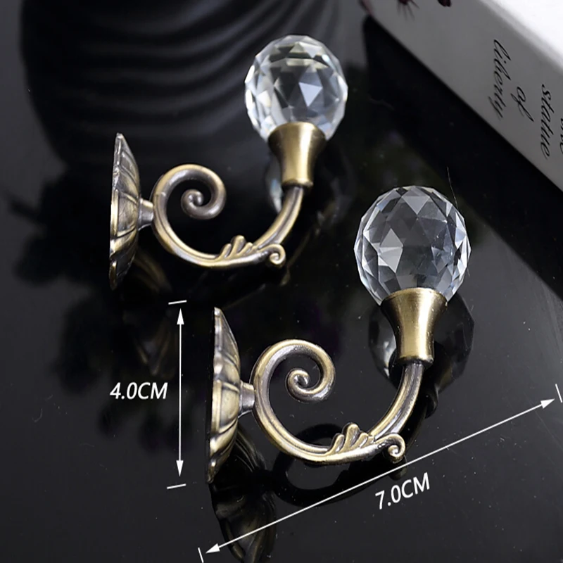 1 пара винтажный металлический хрустальный шар занавес настенный зажим с