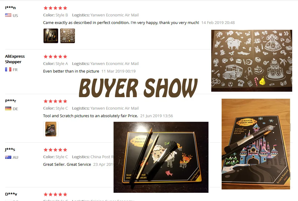 Бумага для рисования радужными царапинами 4 листа|Юный художник| |