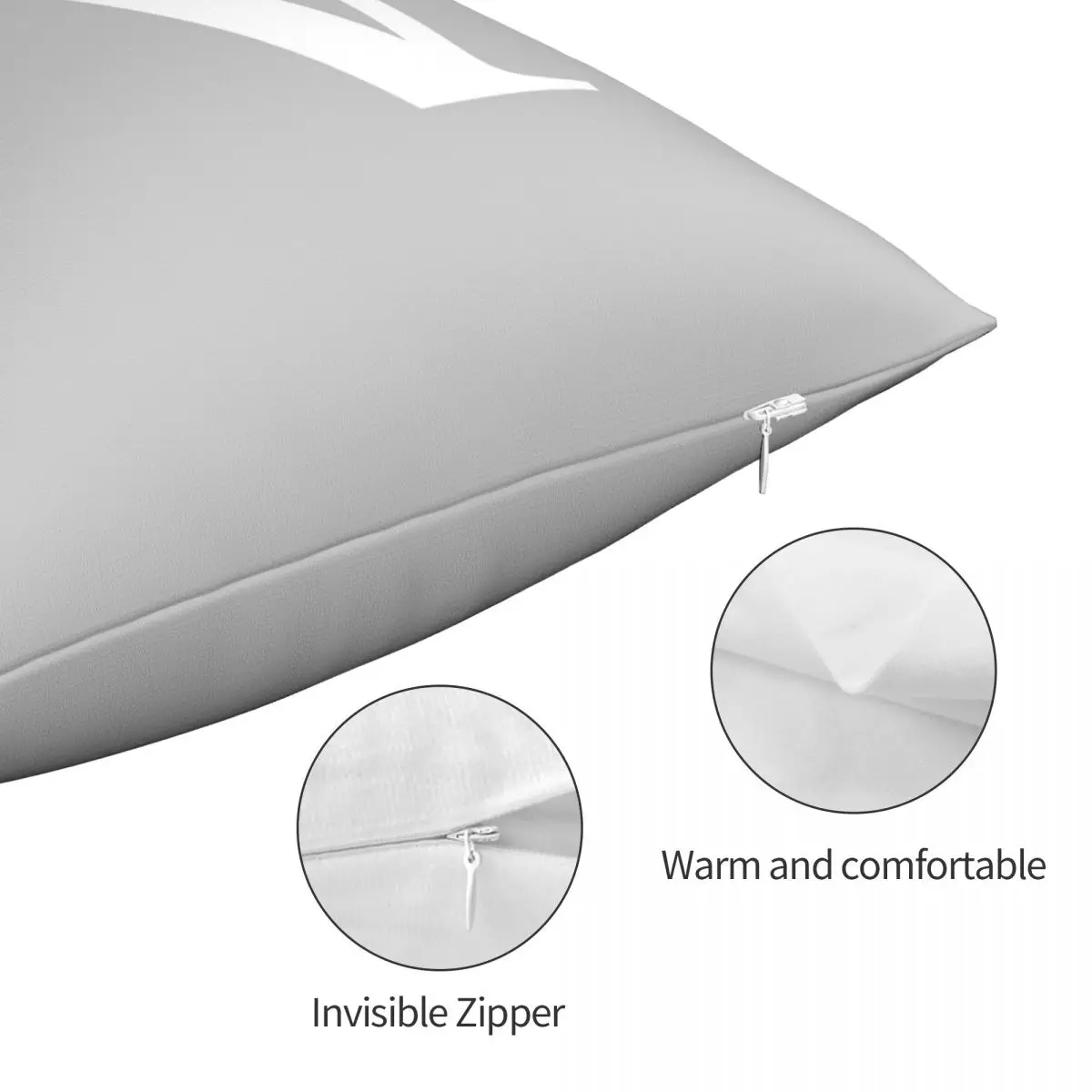 Серебристо-серый базовый квадратный чехол для подушки с монограммой