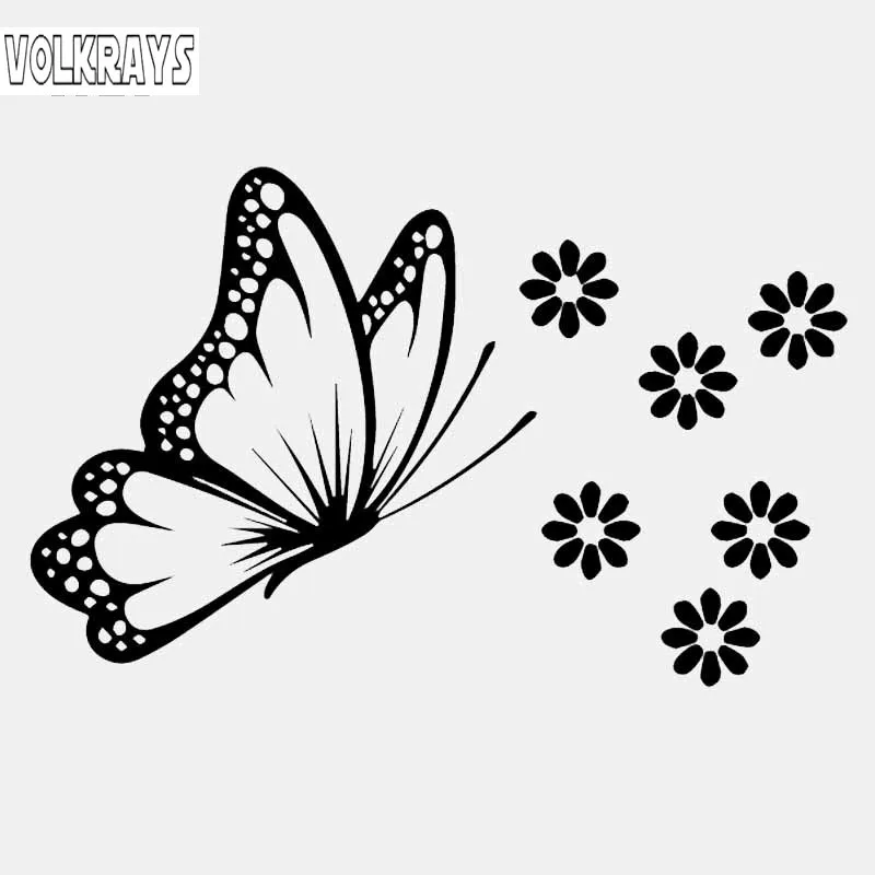 Volkrays индивидуальная Автомобильная наклейка бабочка цветок аксессуары