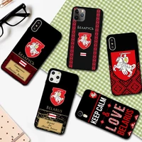 yndfcnb belarus flag phone case for iphone 11 12 pro xs max 8 7 6 6s plus x 5s se 2020 xr cover