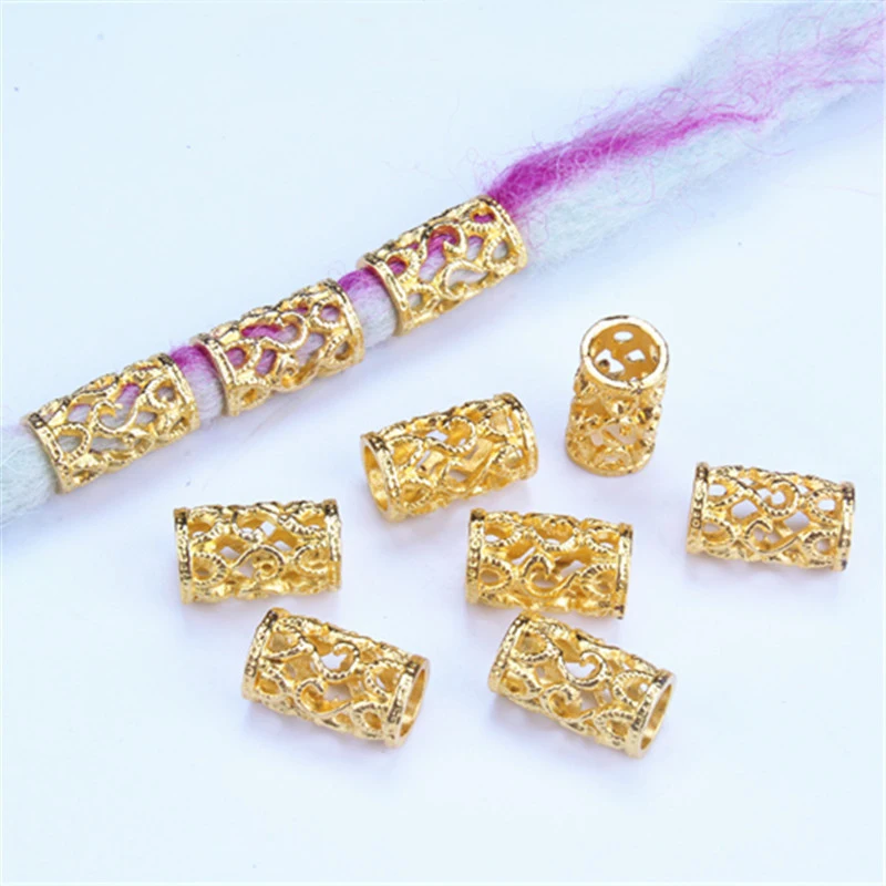 10 шт. Серебристые золотистые полые Викинги коса для волос страшная борода Дред