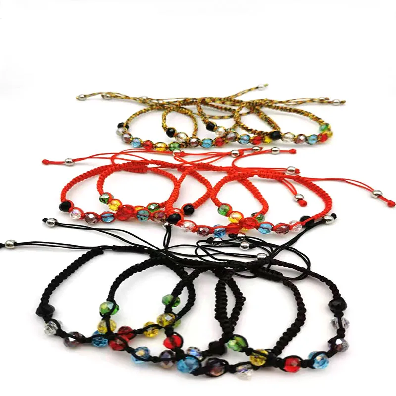 12 шт. многоцветная Хрустальная нить оплетка семь звезд массив браслет для мужчин