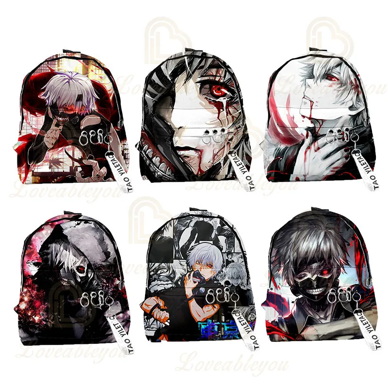 Купи Tokyo Ghoul Anime 3D Print Men and Women Cool Backpack Cosplay Japanese Anime School Bag Travel Backpack за 641 рублей в магазине AliExpress