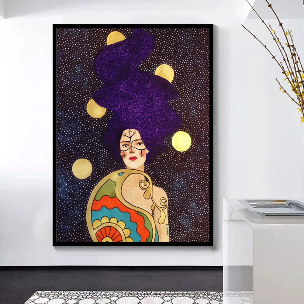 Скандинавские современные фигуры персонажи акварельные красочные картины