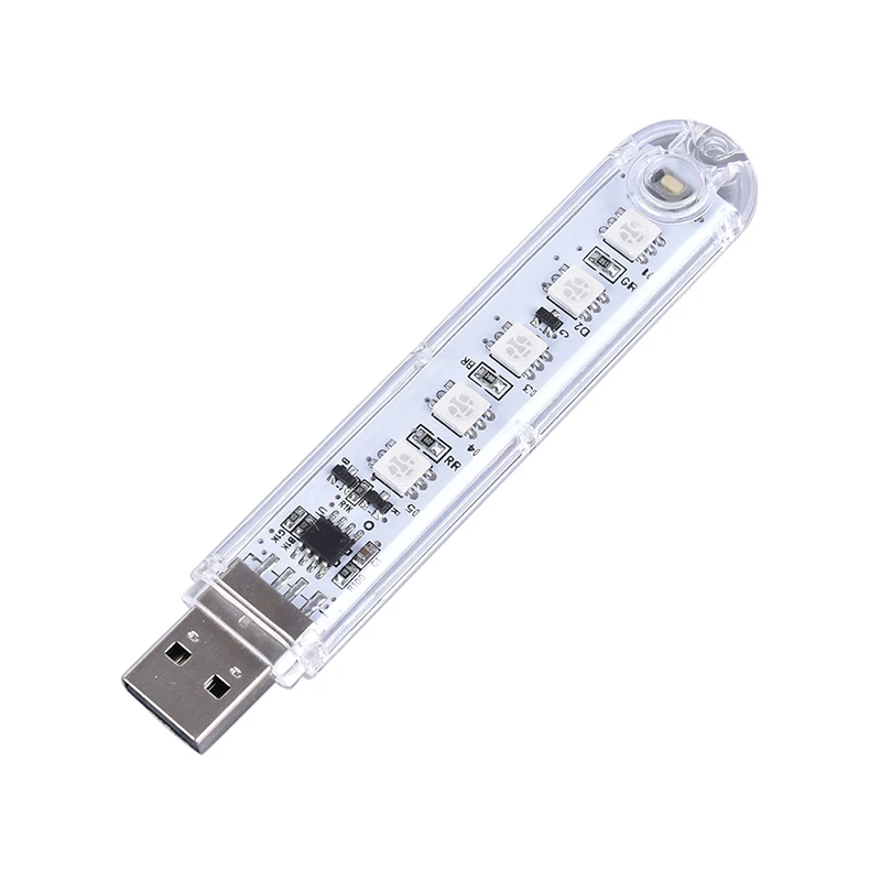 1 шт. DC 5 В мини 7 цветов USB 5LED книжный светильник s ночной Светильник портативная