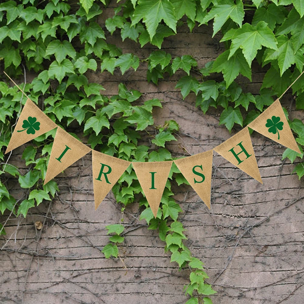 2 зеленый узор удача День Святого Патрика баннеры 250 см 280 ирландская Мешковина