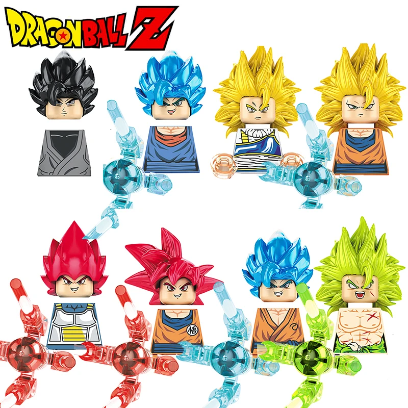 

KF6142 Dragon Ball Z Goku Broli Bricks Building Blocks Anime Cartoon Action Figures Heads Assembly Toys for Boys Christmas Gift